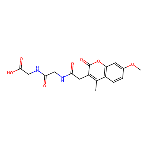 N-[(7-methoxy-4-methyl-2-oxo-2H-chromen-3-yl)acetyl]glycylglycine structure
