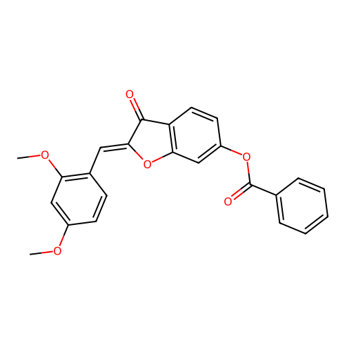 2-[(2,4-Dimethoxyphenyl)methylene]-3-oxobenzo[3,4-b]furan-6-yl benzoate structure