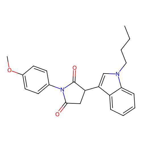 3-(1-butyl-1H-indol-3-yl)-1-(4-methoxyphenyl)pyrrolidine-2,5-dione structure