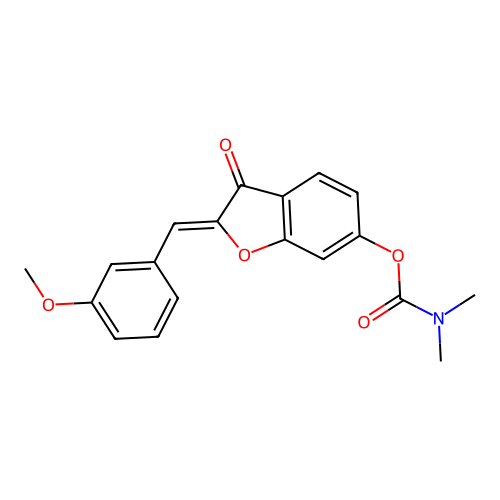 (Z)-2-(3-methoxybenzylidene)-3-oxo-2,3-dihydrobenzofuran-6-yl dimethylcarbamate structure