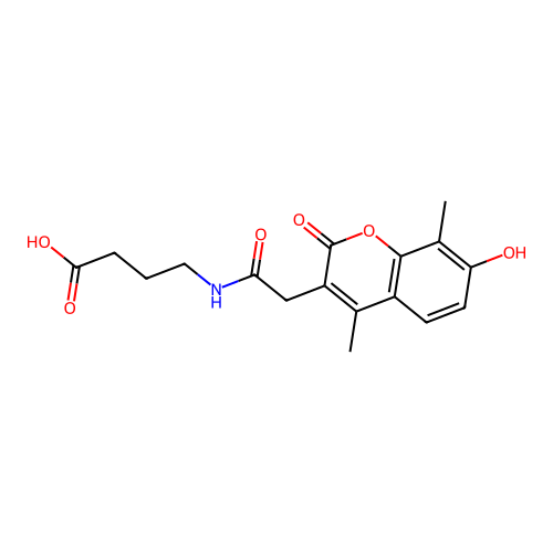 4-{[(7-hydroxy-4,8-dimethyl-2-oxo-2H-chromen-3-yl)acetyl]amino}butanoic acid structure