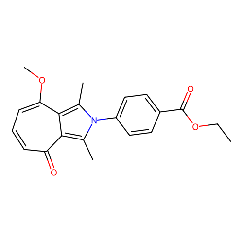 ethyl 4-(8-methoxy-1,3-dimethyl-4-oxocyclohepta[c]pyrrol-2(4H)-yl)benzoate structure