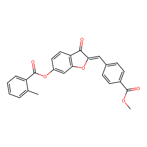 (Z)-2-(4-(methoxycarbonyl)benzylidene)-3-oxo-2,3-dihydrobenzofuran-6-yl 2-methylbenzoate structure
