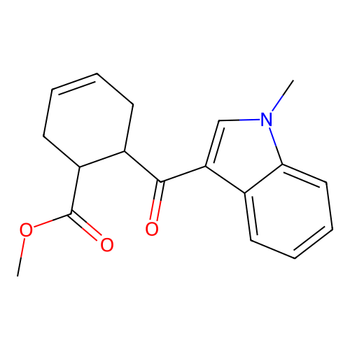 methyl 6-(1-methyl-1H-indole-3-carbonyl)cyclohex-3-enecarboxylate structure