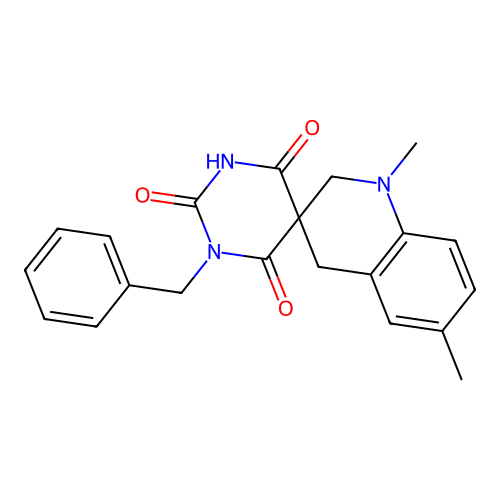 1-benzyl-1',6'-dimethylspiro[1,3-diazinane-5,3'-2,4-dihydroquinoline]-2,4,6-trione structure