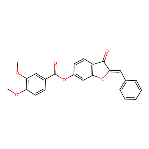 3-Oxo-2-(phenylmethylene)benzo[3,4-b]furan-6-yl 3,4-dimethoxybenzoate structure
