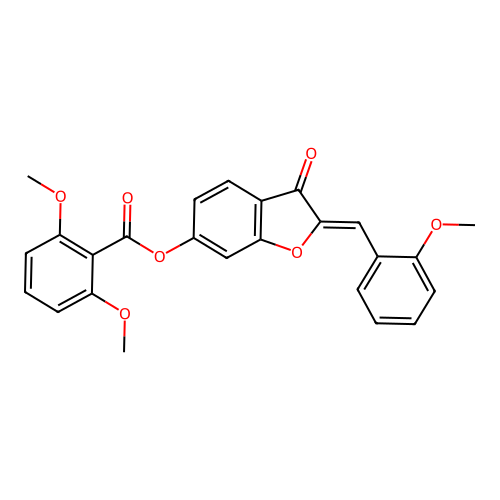 (Z)-2-(2-methoxybenzylidene)-3-oxo-2,3-dihydrobenzofuran-6-yl 2,6-dimethoxybenzoate structure