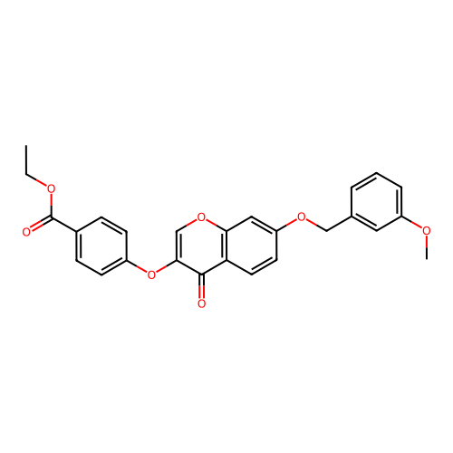 Ethyl 4-{7-[(3-methoxyphenyl)methoxy]-4-oxochromen-3-yloxy}benzoate structure