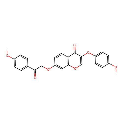3-(4-methoxyphenoxy)-7-(2-(4-methoxyphenyl)-2-oxoethoxy)-4H-chromen-4-one structure