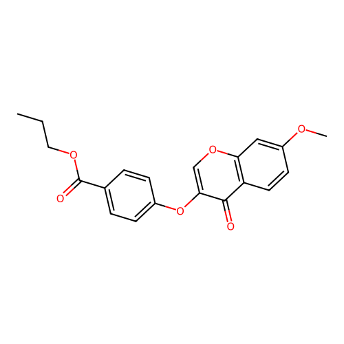 Propyl 4-(7-methoxy-4-oxochromen-3-yl)oxybenzoate structure