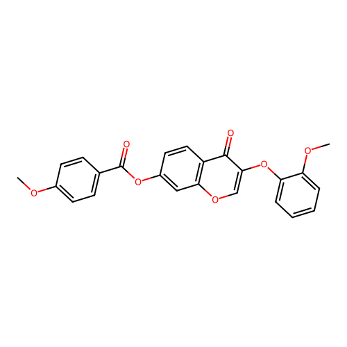 3-(2-methoxyphenoxy)-4-oxo-4H-chromen-7-yl 4-methoxybenzoate structure
