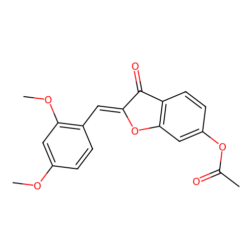 (2Z)-2-(2,4-dimethoxybenzylidene)-3-oxo-2,3-dihydro-1-benzofuran-6-yl acetate structure