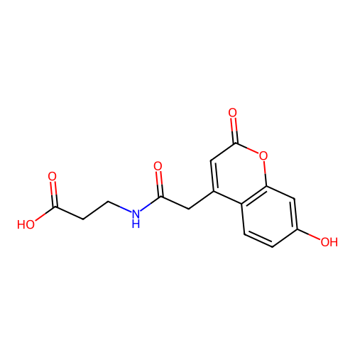 3-(2-(7-hydroxy-2-oxo-2H-chromen-4-yl)acetamido)propanoic acid structure