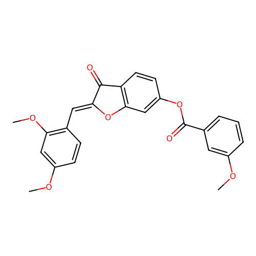 (Z)-2-(2,4-dimethoxybenzylidene)-3-oxo-2,3-dihydrobenzofuran-6-yl 3-methoxybenzoate structure