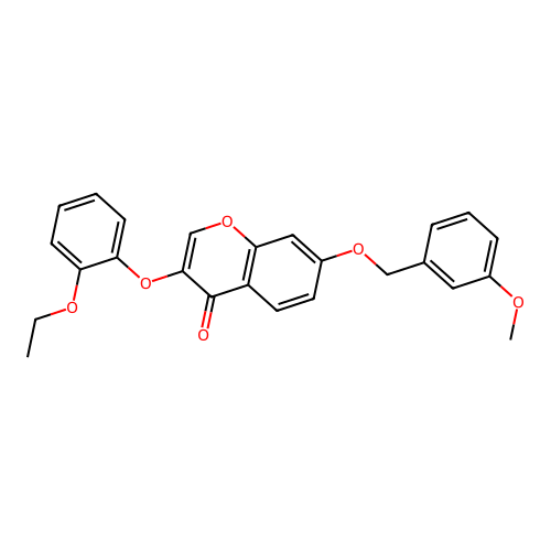 3-(2-Ethoxyphenoxy)-7-[(3-methoxyphenyl)methoxy]chromen-4-one structure