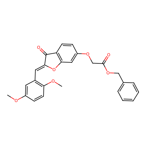 (Z)-benzyl 2-((2-(2,5-dimethoxybenzylidene)-3-oxo-2,3-dihydrobenzofuran-6-yl)oxy)acetate structure