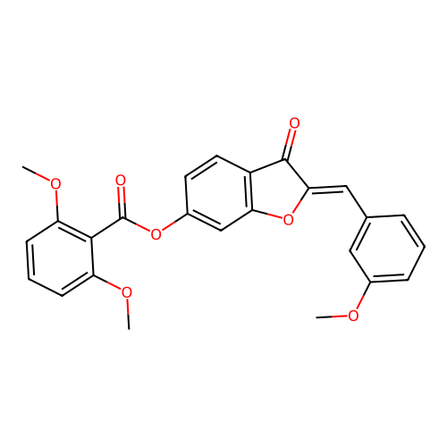 (Z)-2-(3-methoxybenzylidene)-3-oxo-2,3-dihydrobenzofuran-6-yl 2,6-dimethoxybenzoate structure