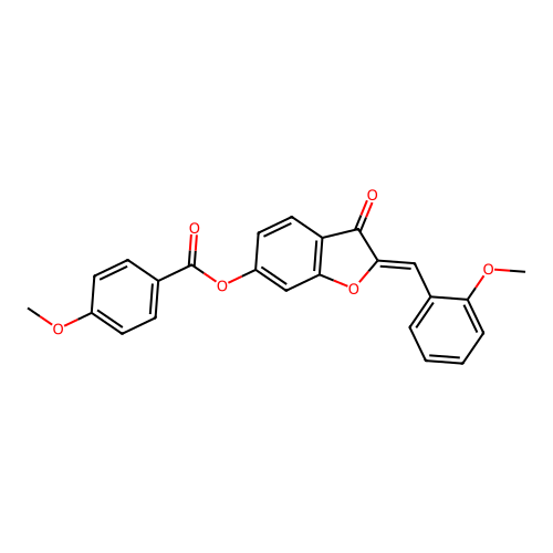 2-[(2-Methoxyphenyl)methylene]-3-oxobenzo[3,4-b]furan-6-yl 4-methoxybenzoate structure