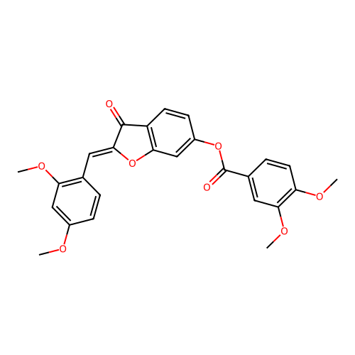 (Z)-2-(2,4-dimethoxybenzylidene)-3-oxo-2,3-dihydrobenzofuran-6-yl 3,4-dimethoxybenzoate structure