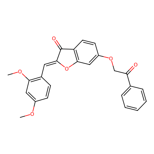 2-[(2,4-Dimethoxyphenyl)methylene]-6-(2-oxo-2-phenylethoxy)benzo[b]furan-3-one structure