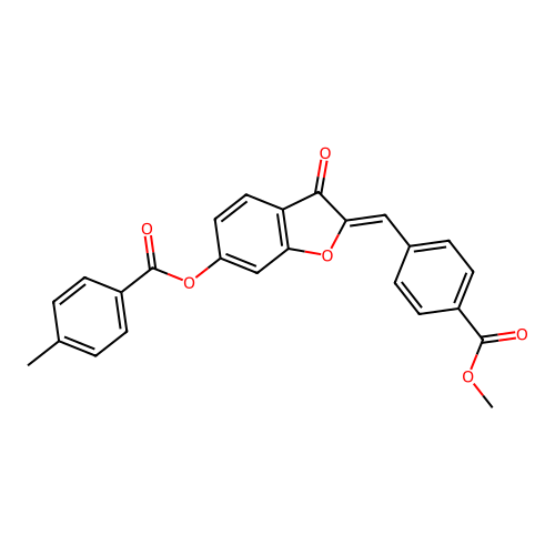 (Z)-2-(4-(methoxycarbonyl)benzylidene)-3-oxo-2,3-dihydrobenzofuran-6-yl 4-methylbenzoate structure