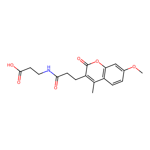 N-[3-(7-methoxy-4-methyl-2-oxo-2H-chromen-3-yl)propanoyl]-beta-alanine structure
