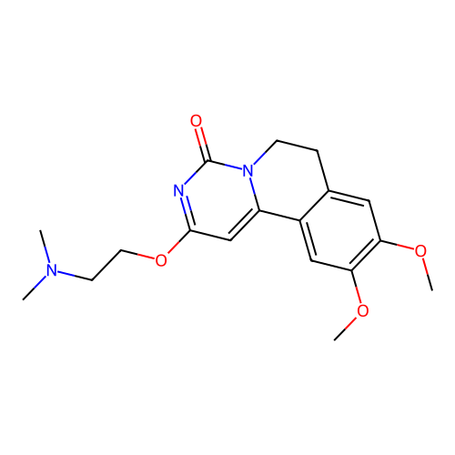 2-(2-(dimethylamino)ethoxy)-9,10-dimethoxy-6,7-dihydro-4H-pyrimido[6,1-a]isoquinolin-4-one structure
