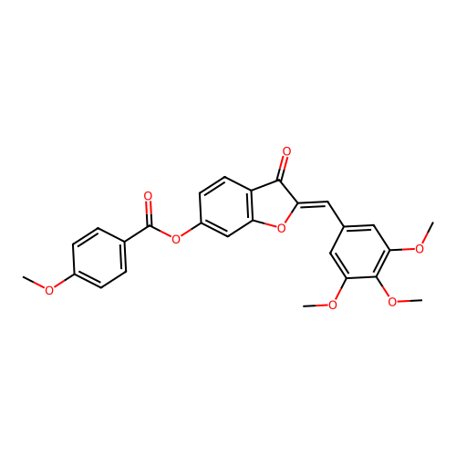 (Z)-3-oxo-2-(3,4,5-trimethoxybenzylidene)-2,3-dihydrobenzofuran-6-yl 4-methoxybenzoate structure