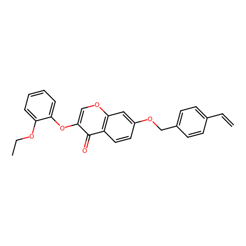 3-(2-Ethoxyphenoxy)-7-[(4-vinylphenyl)methoxy]chromen-4-one structure