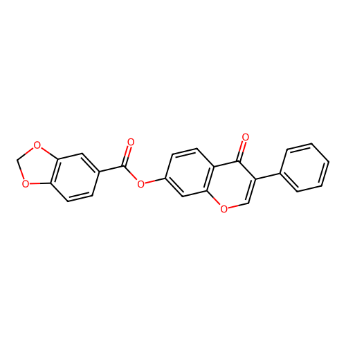 (4-Oxo-3-phenylchromen-7-yl) 1,3-benzodioxole-5-carboxylate structure