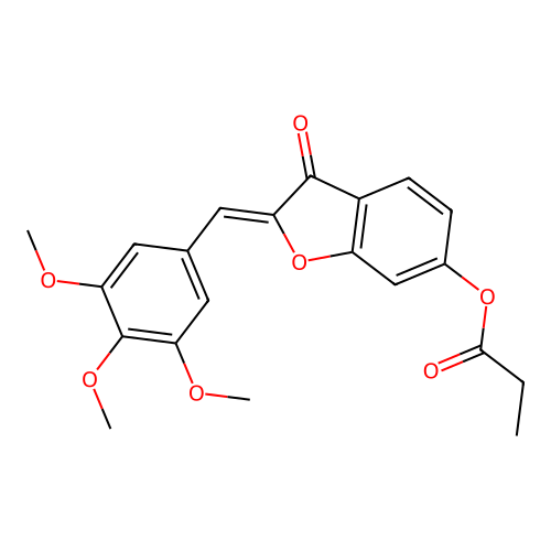 3-Oxo-2-[(3,4,5-trimethoxyphenyl)methylene]benzo[3,4-b]furan-6-yl propanoate structure
