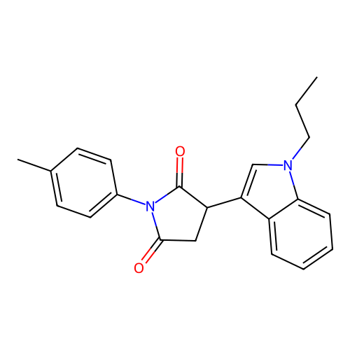 1-(4-methylphenyl)-3-(1-propyl-1H-indol-3-yl)pyrrolidine-2,5-dione structure