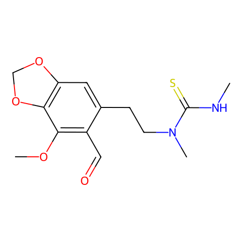 1-[2-(6-Formyl-7-methoxy-1,3-benzodioxol-5-yl)ethyl]-1,3-dimethylthiourea structure