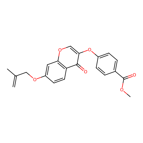 methyl 4-({7-[(2-methylprop-2-en-1-yl)oxy]-4-oxo-4H-chromen-3-yl}oxy)benzoate structure