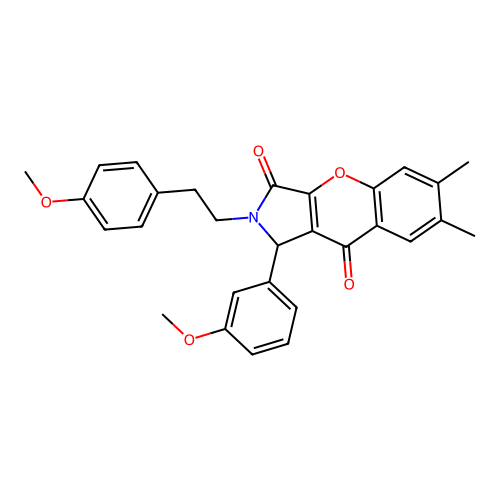 2-(4-methoxyphenethyl)-1-(3-methoxyphenyl)-6,7-dimethyl-1,2-dihydrochromeno[2,3-c]pyrrole-3,9-dione structure