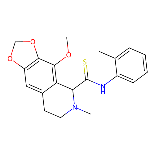 4-methoxy-6-methyl-N-(2-methylphenyl)-7,8-dihydro-5H-[1,3]dioxolo[4,5-g]isoquinoline-5-carbothioamide structure