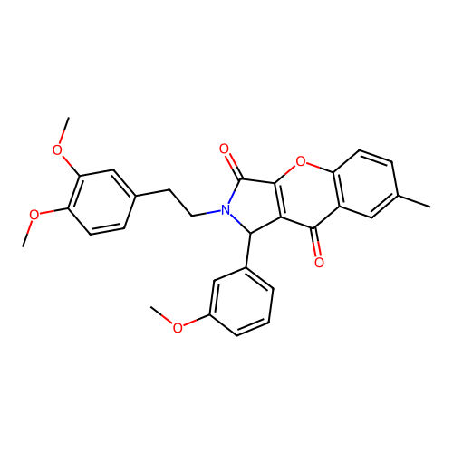 2-(3,4-dimethoxyphenethyl)-1-(3-methoxyphenyl)-7-methyl-1,2-dihydrochromeno[2,3-c]pyrrole-3,9-dione structure