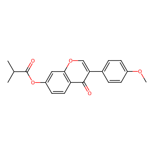 3-(4-methoxyphenyl)-4-oxo-4H-chromen-7-yl 2-methylpropanoate structure