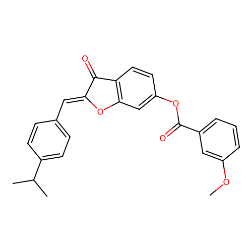 (Z)-2-(4-isopropylbenzylidene)-3-oxo-2,3-dihydrobenzofuran-6-yl 3-methoxybenzoate structure