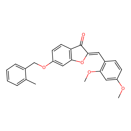 (2Z)-2-(2,4-dimethoxybenzylidene)-6-[(2-methylbenzyl)oxy]-1-benzofuran-3(2H)-one structure