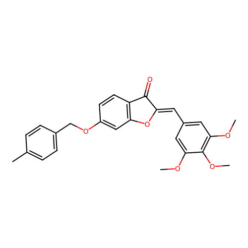 (2Z)-6-[(4-methylbenzyl)oxy]-2-(3,4,5-trimethoxybenzylidene)-1-benzofuran-3(2H)-one structure