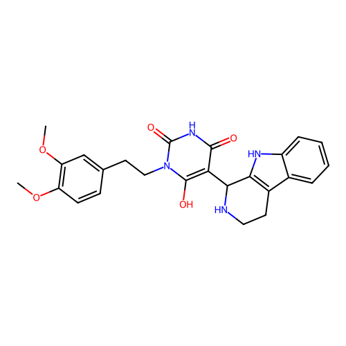 3-(3,4-dimethoxyphenethyl)-6-hydroxy-5-(2,3,4,9-tetrahydro-1H-pyrido[3,4-b]indol-1-yl)pyrimidine-2,4(1H,3H)-dione structure