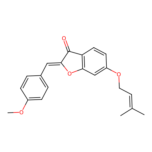 (Z)-2-(4-methoxybenzylidene)-6-((3-methylbut-2-en-1-yl)oxy)benzofuran-3(2H)-one structure