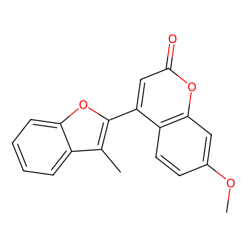 7-methoxy-4-(3-methylbenzofuran-2-yl)-2H-chromen-2-one structure