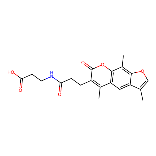 N-[3-(3,5,9-trimethyl-7-oxo-7H-furo[3,2-g]chromen-6-yl)propanoyl]-beta-alanine structure