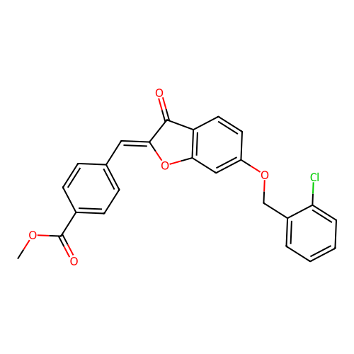 (Z)-methyl 4-((6-((2-chlorobenzyl)oxy)-3-oxobenzofuran-2(3H)-ylidene)methyl)benzoate structure