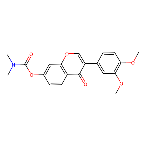 3-(3,4-dimethoxyphenyl)-4-oxo-4H-chromen-7-yl dimethylcarbamate structure