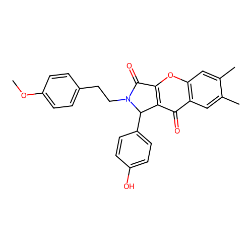 1-(4-hydroxyphenyl)-2-(4-methoxyphenethyl)-6,7-dimethyl-1,2-dihydrochromeno[2,3-c]pyrrole-3,9-dione structure