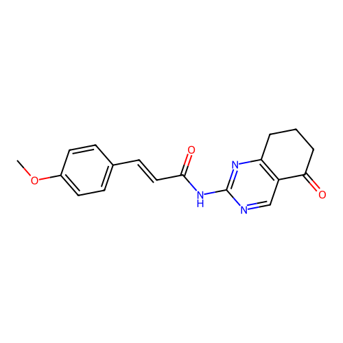 (E)-3-(4-methoxyphenyl)-N-(5-oxo-5,6,7,8-tetrahydroquinazolin-2-yl)acrylamide structure