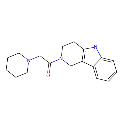 1-(3,4-dihydro-1H-pyrido[4,3-b]indol-2(5H)-yl)-2-(piperidin-1-yl)ethanone structure